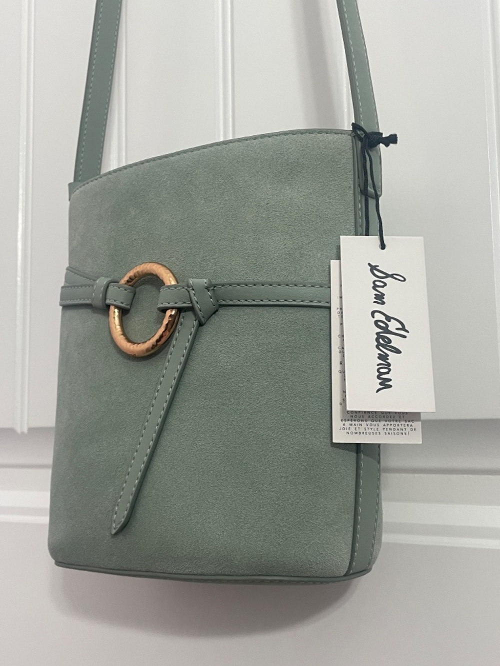 Sam Edelman Bexy Shoulder Bag Light Green Suede NWT